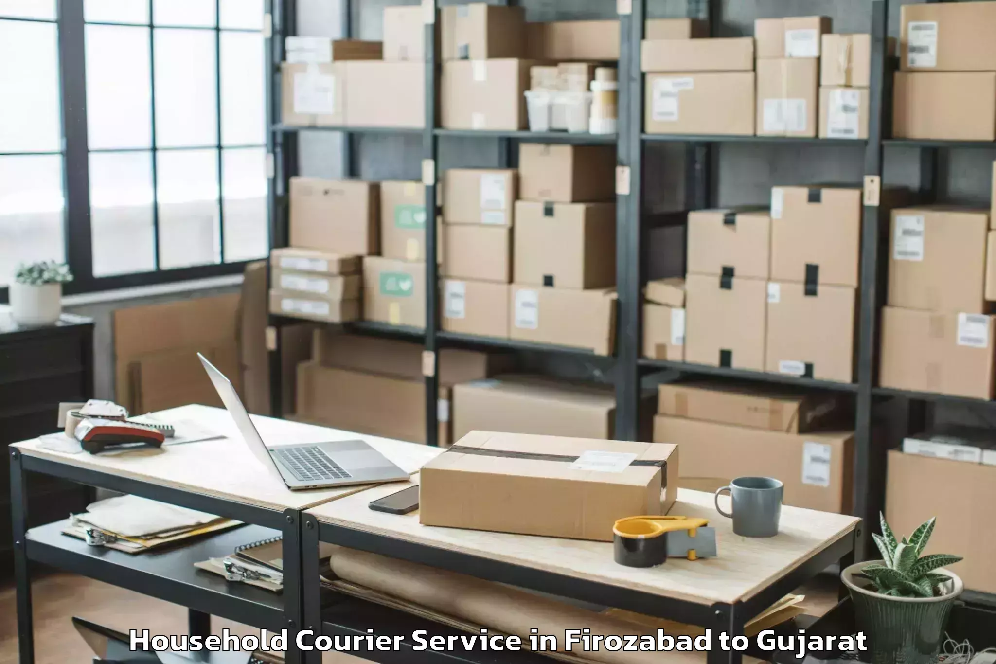 Easy Firozabad to Gujarat Household Courier Booking